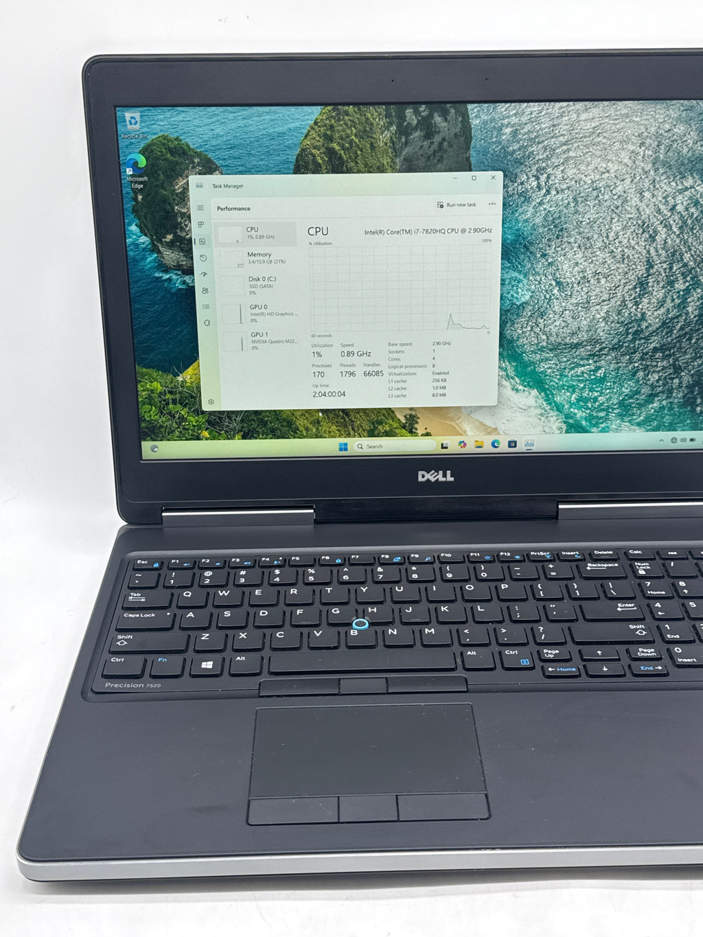 Dell Precision 7520 Core i7 7820HQ 16GB RAM 512GB SSD Quadro M2200 - Used