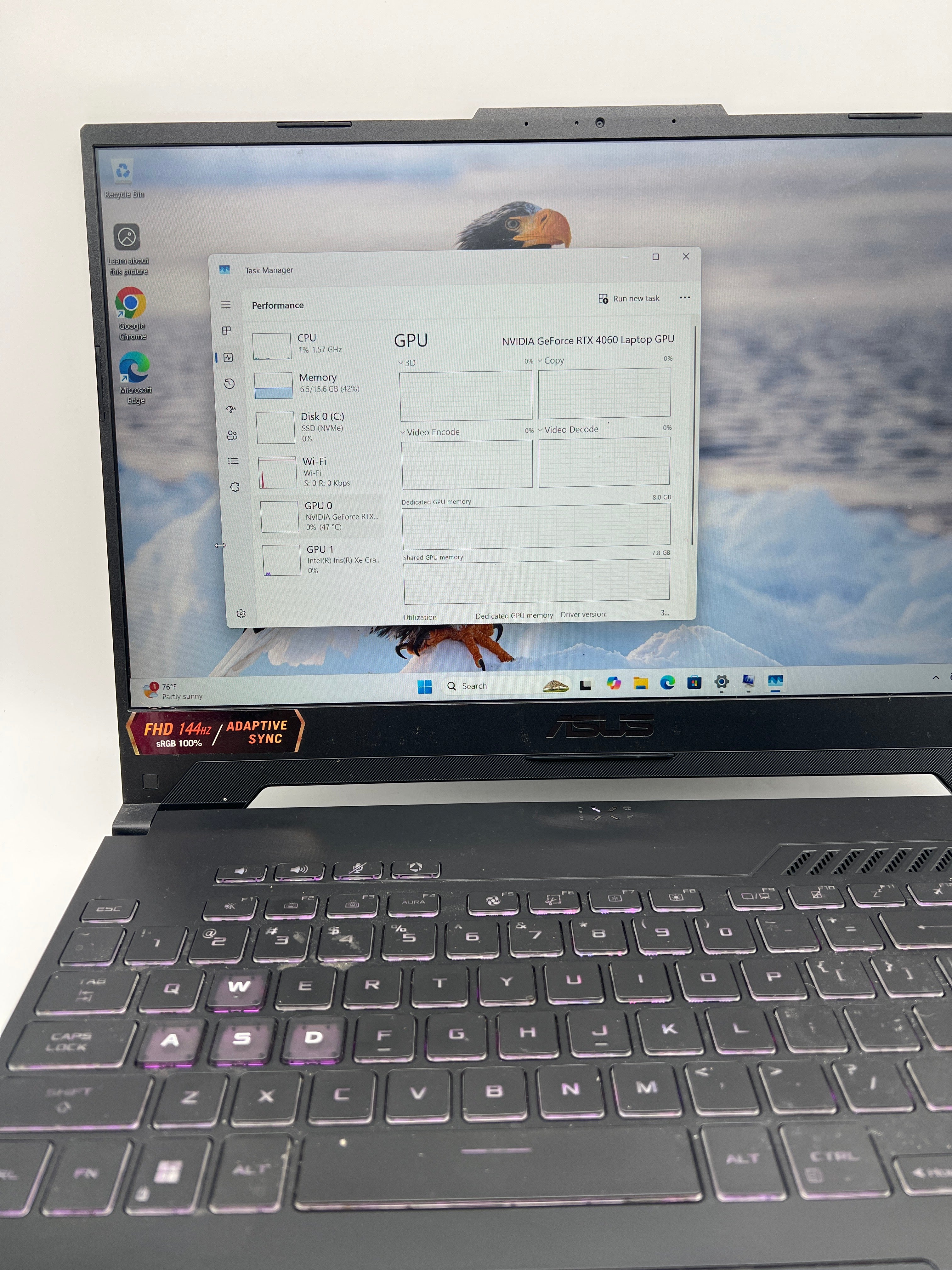 Asus TUF Gaming F15 i7-12700H 16GB RAM 512GB SSD RTX 4060 - Used