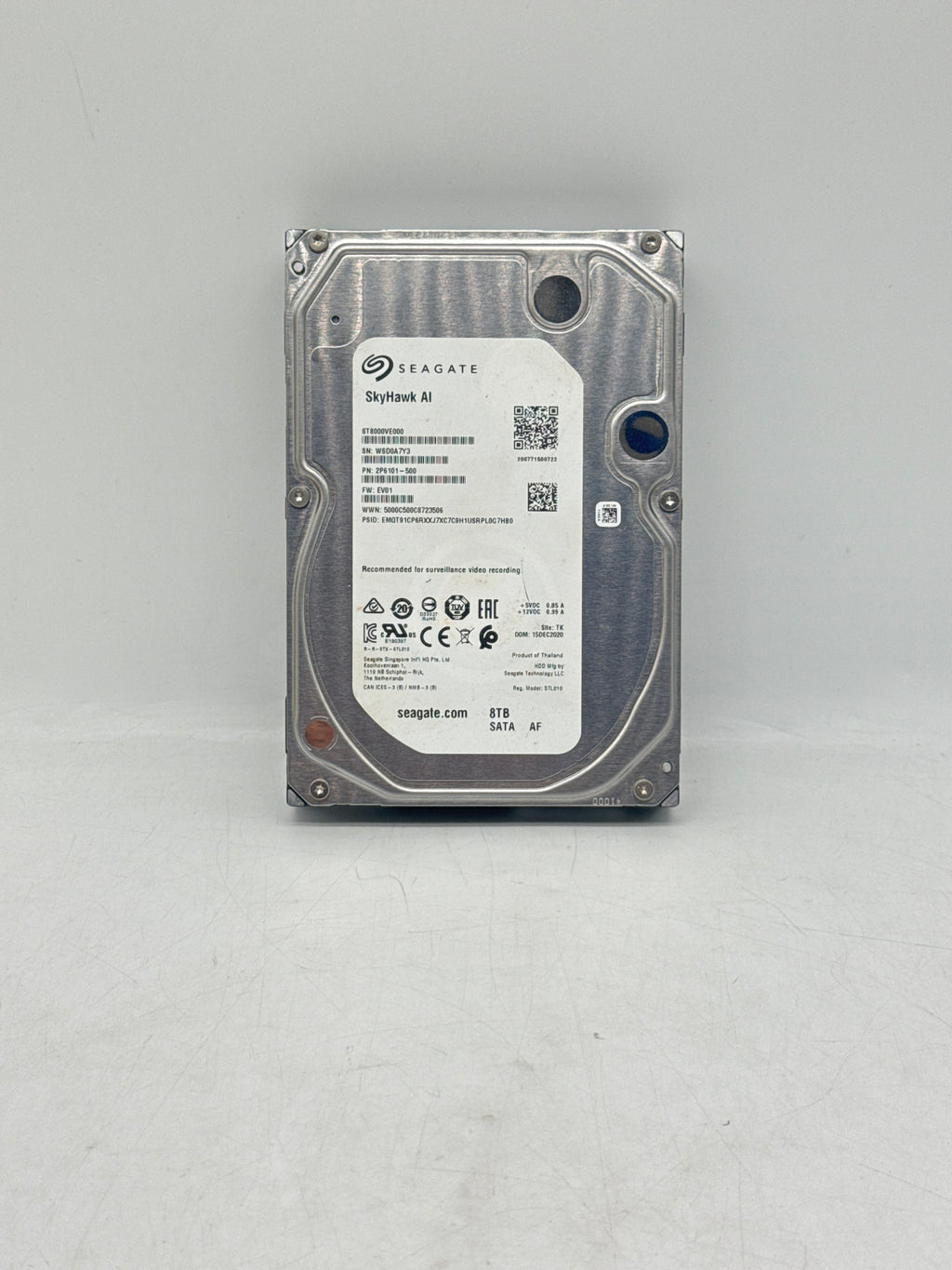 Seagate SkyHawk AI 8TB ST8000VE000 3.5" Internal HDD SATA III Silver - Used