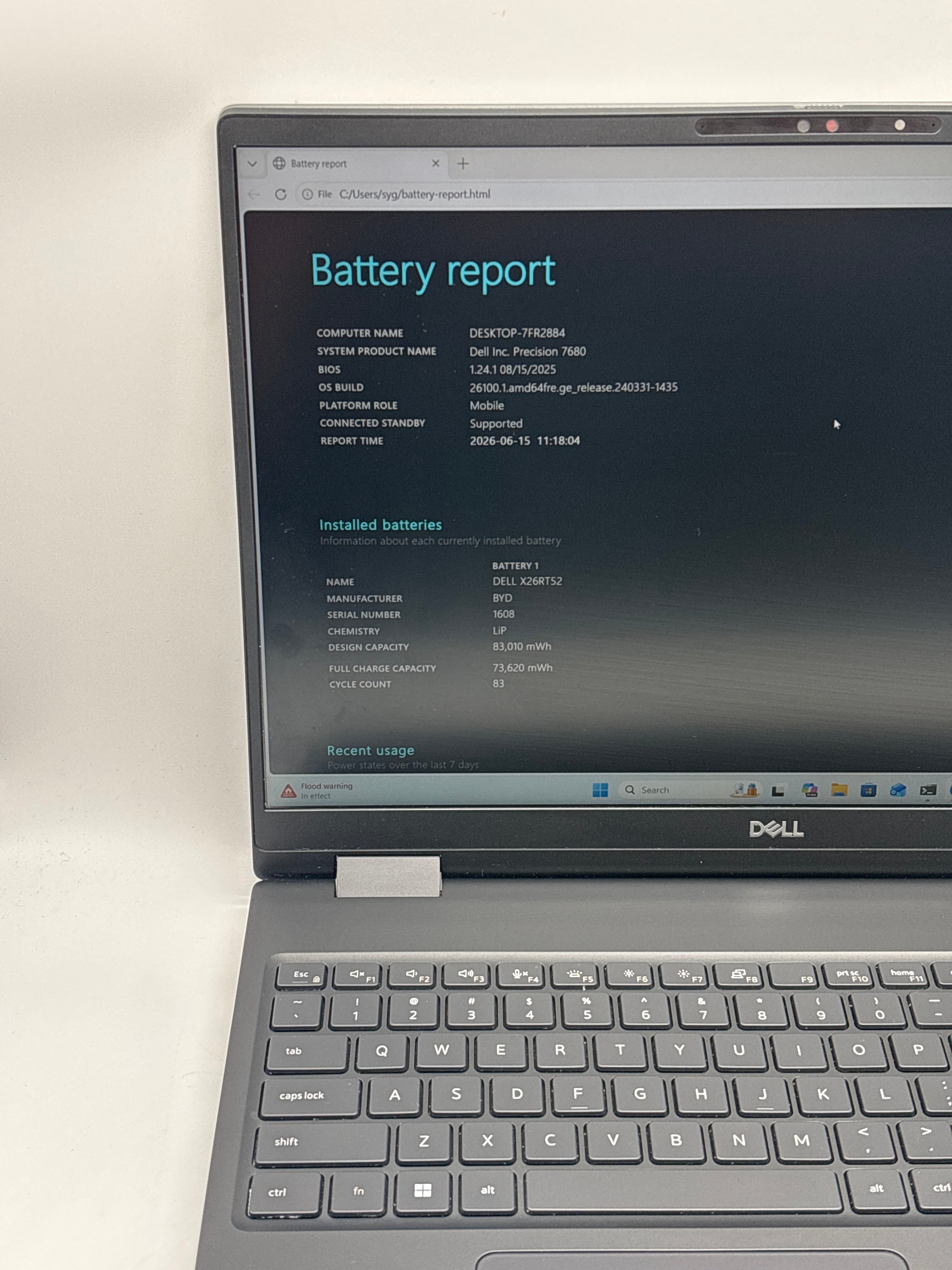 Dell Precision 7680 i7-13850HX 32GB RAM 1TB SSD RTX 1000 Ada Used