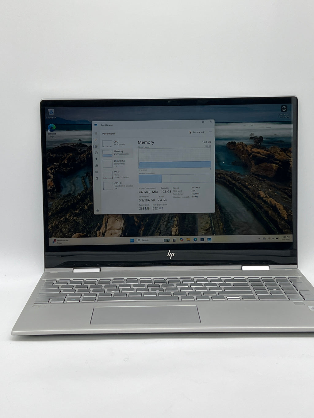 HP Envy x360 Convertible 15-dr1066nr i7-10510U 16GB RAM 512GB SSD Silver - Used