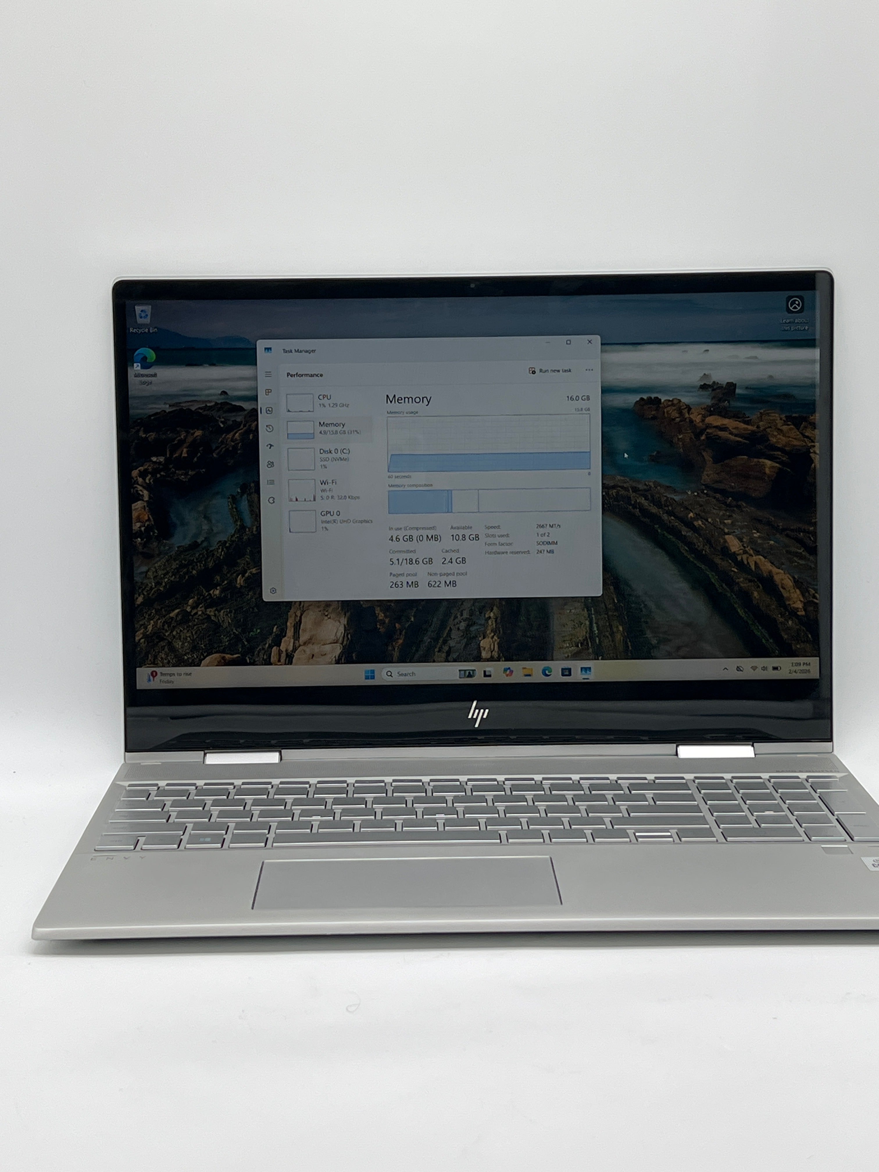 HP Envy x360 Convertible 15-dr1066nr i7-10510U 16GB RAM 512GB SSD Silver - Used