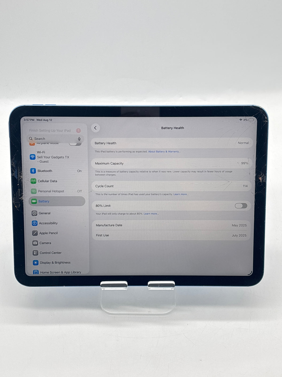 Apple iPad A16 128GB Wi-Fi + Cellular Unlocked Blue - READ