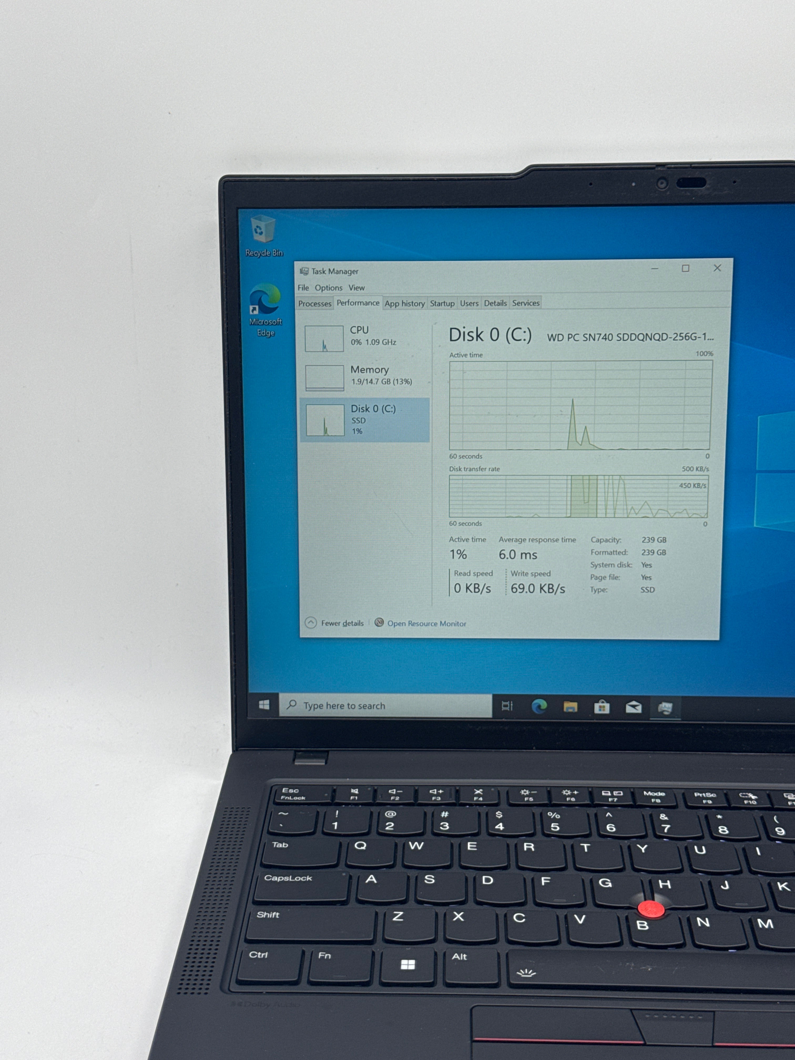 Lenovo ThinkPad T14 Gen 5 Ryzen 5 PRO 8540U 16GB RAM 256GB SSD - For Parts (Read)