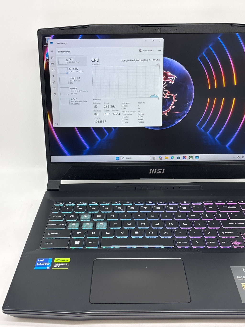 MSI Katana 15 B12VeK 15" Core i7-12650H 32GB RAM 1TB SSD RTX 4050 - Used