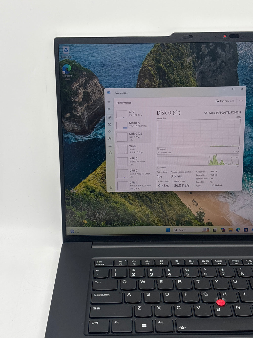 Lenovo ThinkPad P1 Gen 7 Ultra 7 155H 32GB RAM 1TB SSD RTX 2000 Ada Used