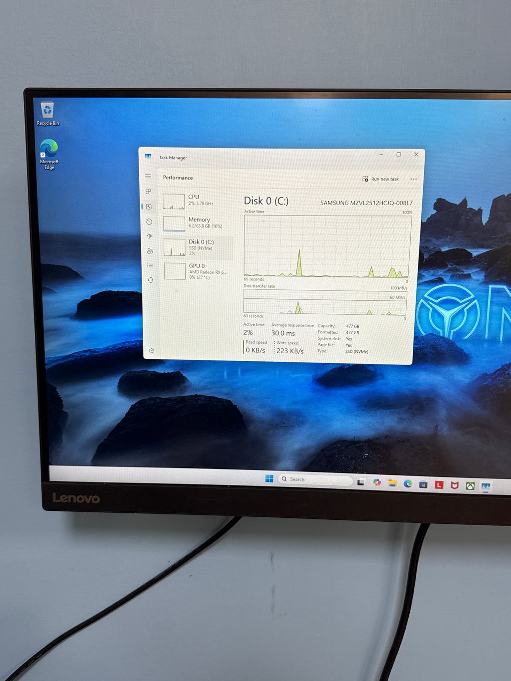Lenovo Legion PC Ryzen 5 5600G 64GB RAM 512GB SSD RX 6500XT