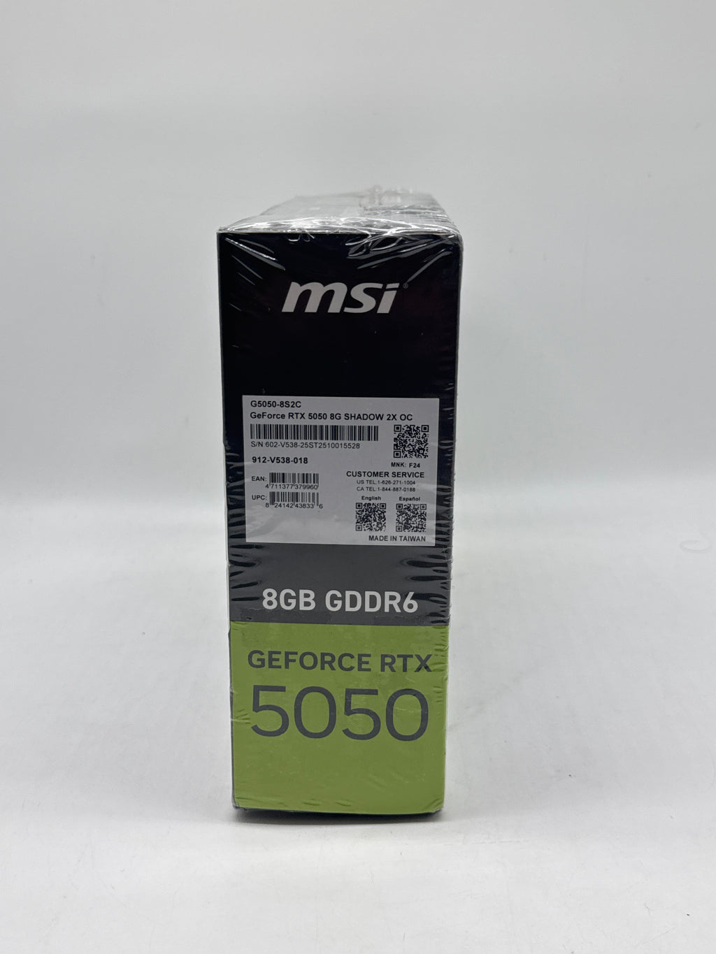 MSI GeForce RTX 5050 Shadow 2X Graphics Card 8GB GDDR6 OC Edition - New In Box