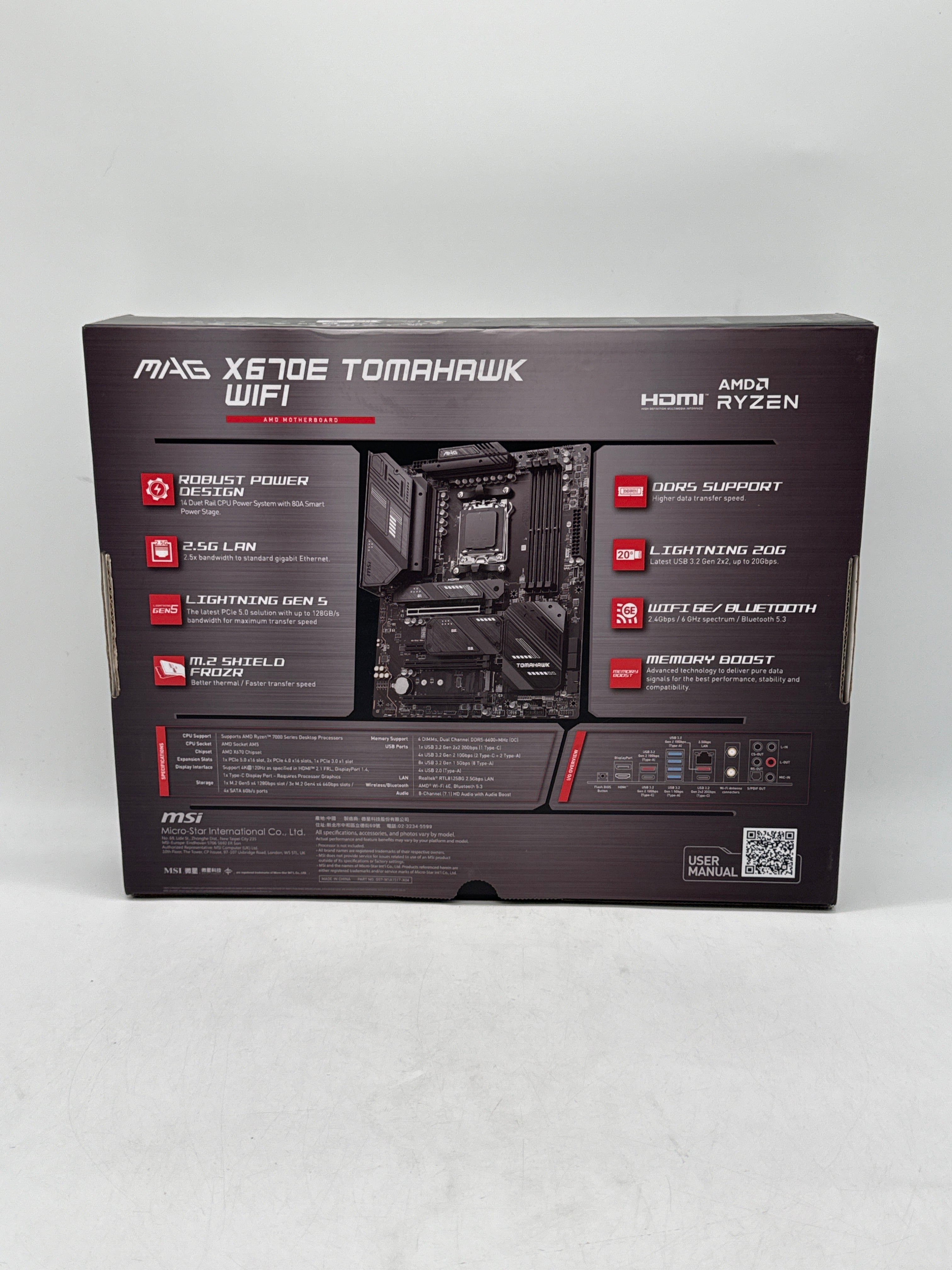 MSI MAG X670E TOMAHAWK WIFI ATX Motherboard Socket AM5 DDR5