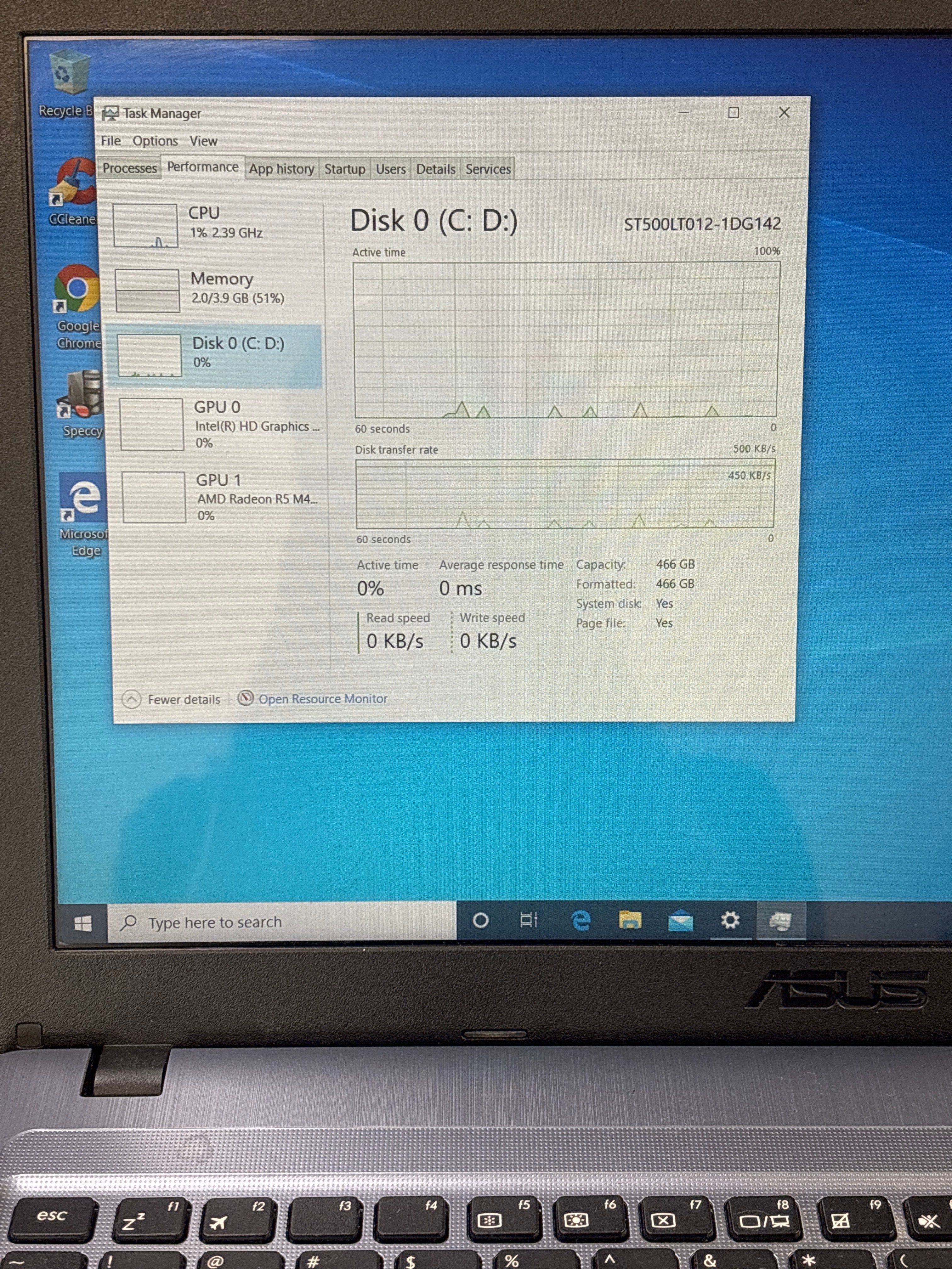 Asus A540U i3-7100U 4GB RAM 512GB SSD - For Parts (Bad Battery)