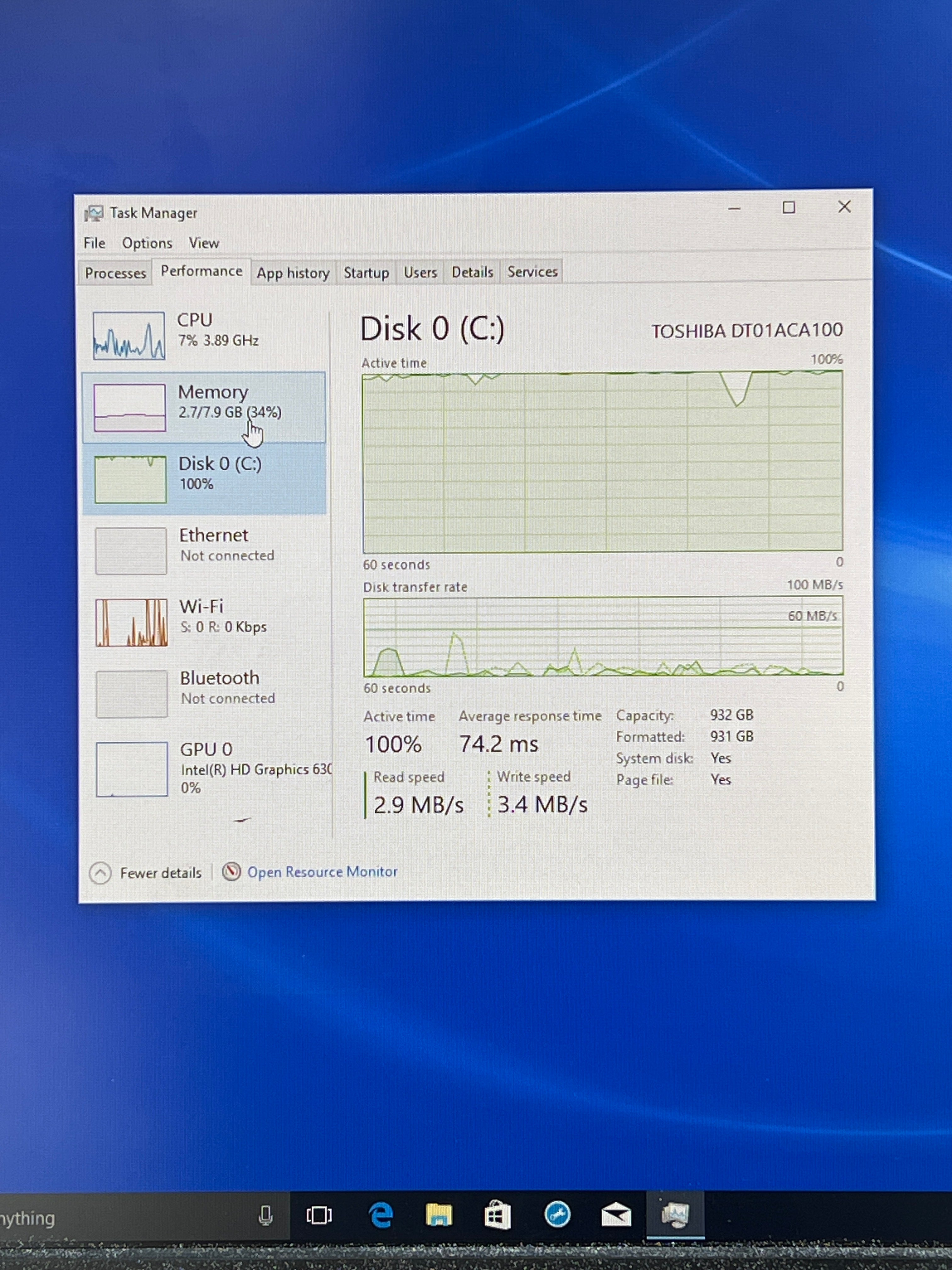 Dell Inspiron 3668 i3-7100 8GB RAM 1TB HDD Black Used