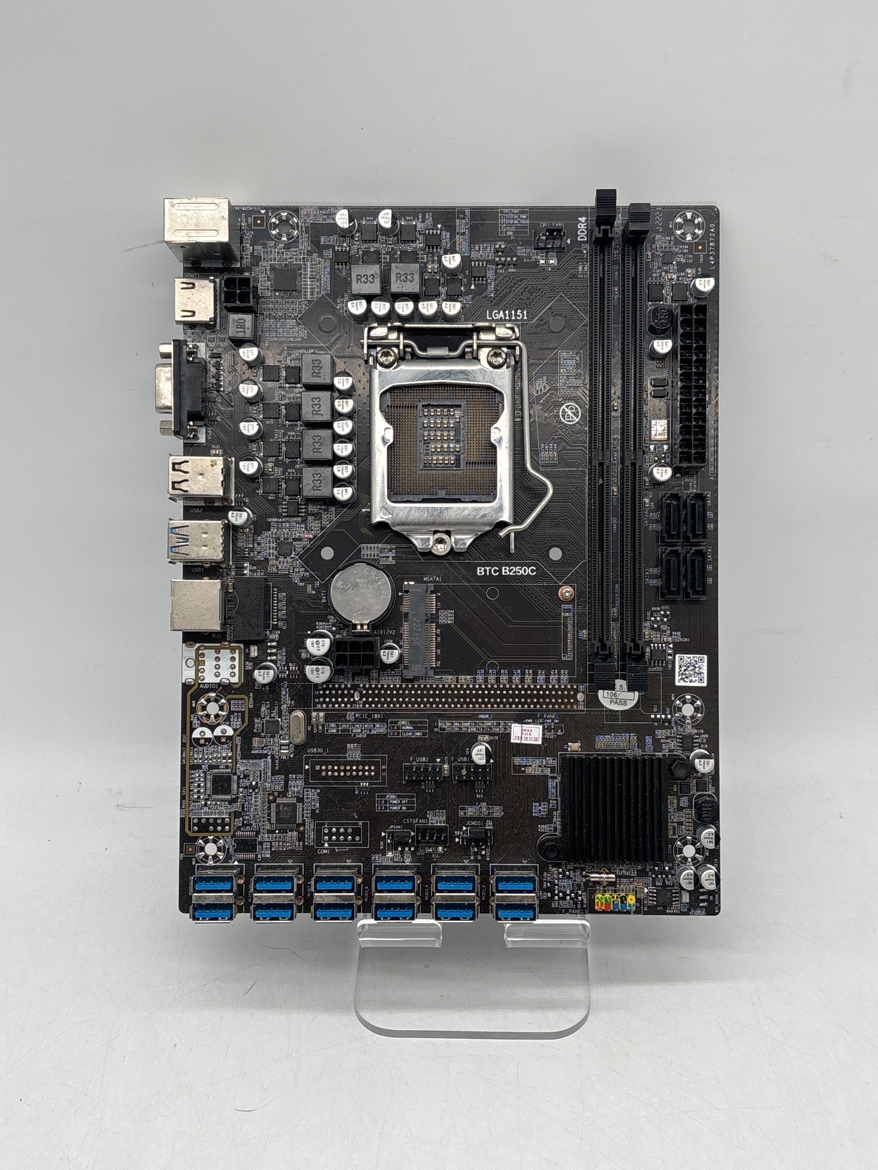 Lot of 2 BTC B250C 12 USB Mining Motherboard For LGA 1151 DDR4 - Used