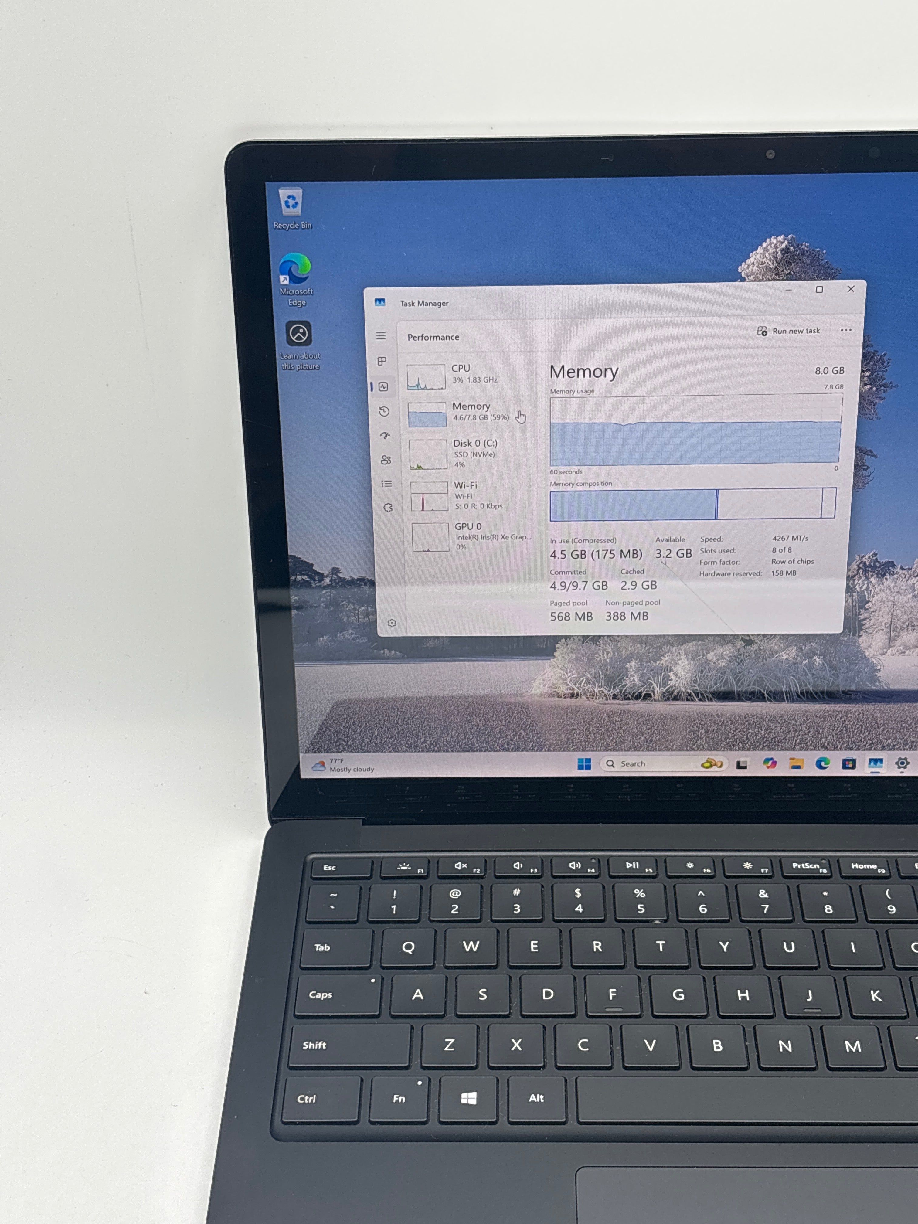 Microsoft Surface Laptop 4 i5-1135G7 8GB RAM 512GB SSD - For Parts (Cracked Screen)