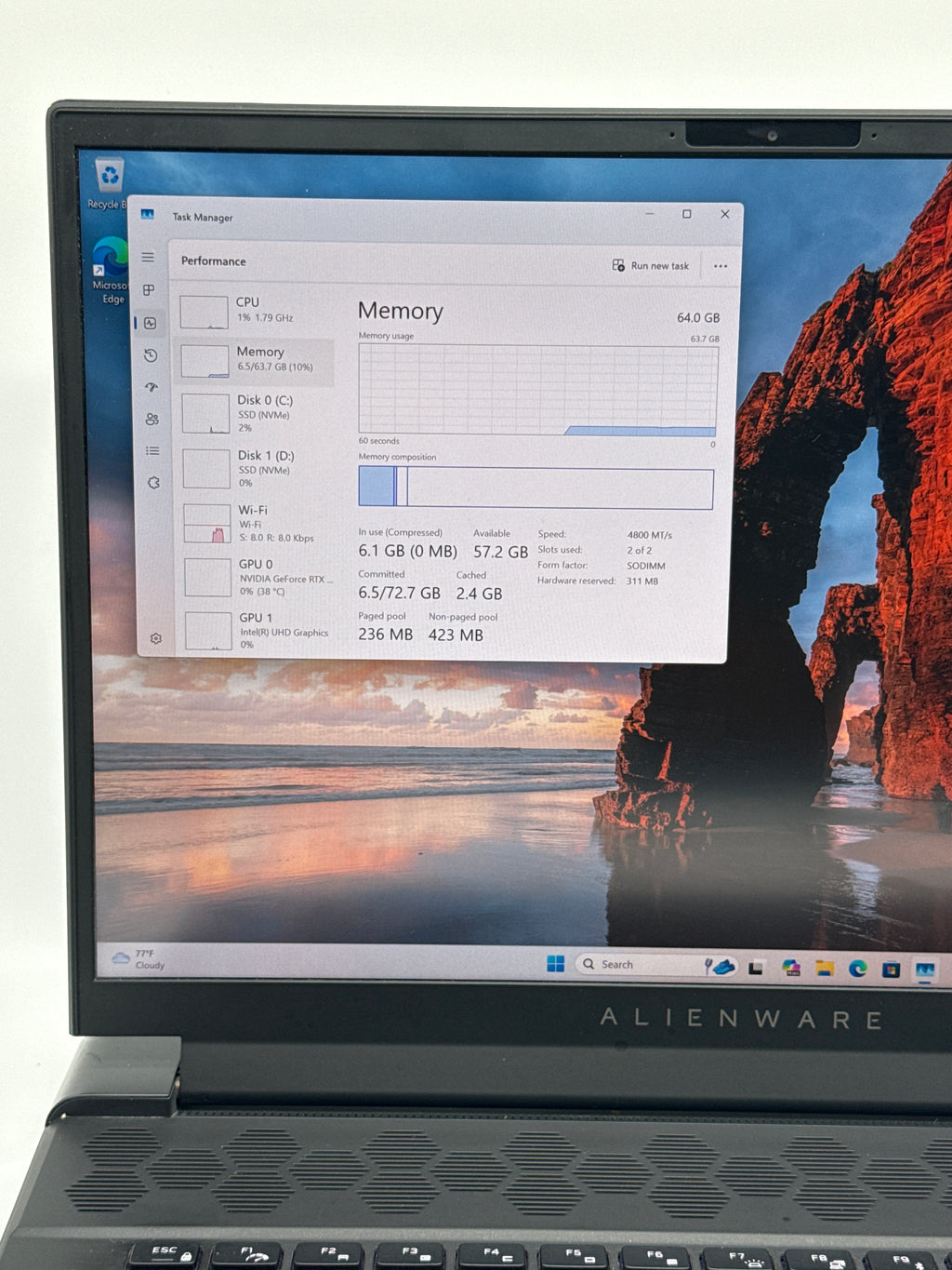 Dell Alienware M16 R1 i7-13700HX 64GB RAM 2TB SSD NVIDIA RTX 4070 - USED B