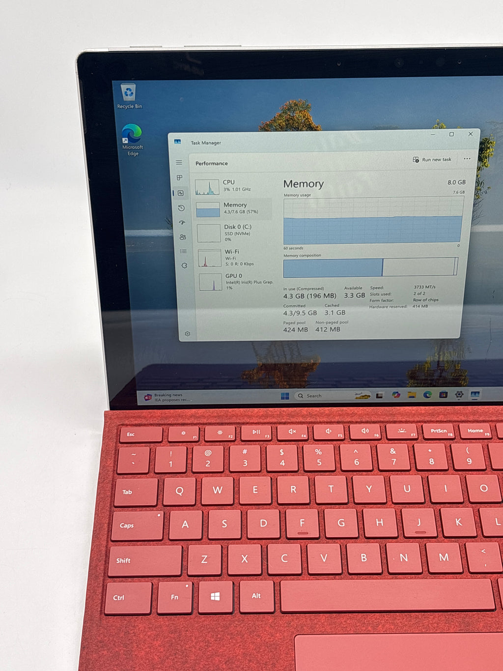 Microsoft Surface Pro 7 1866 i5-1035g4 8GB RAM 128GB SSD