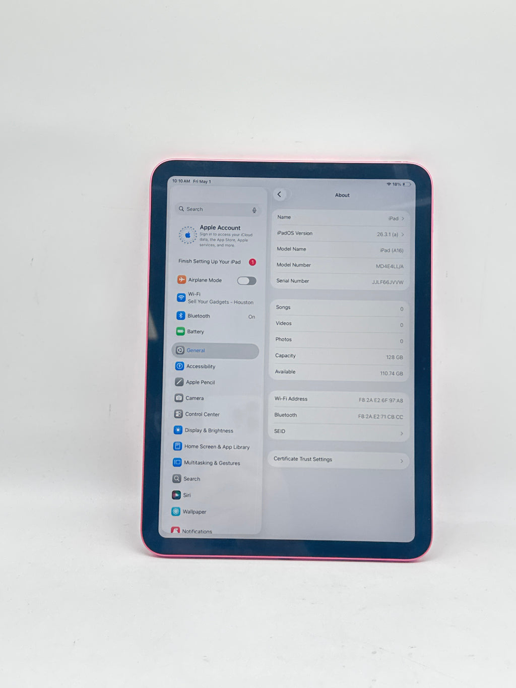 Apple iPad 11" (A16) 128GB Pink WiFi Only MD4E4LL/A