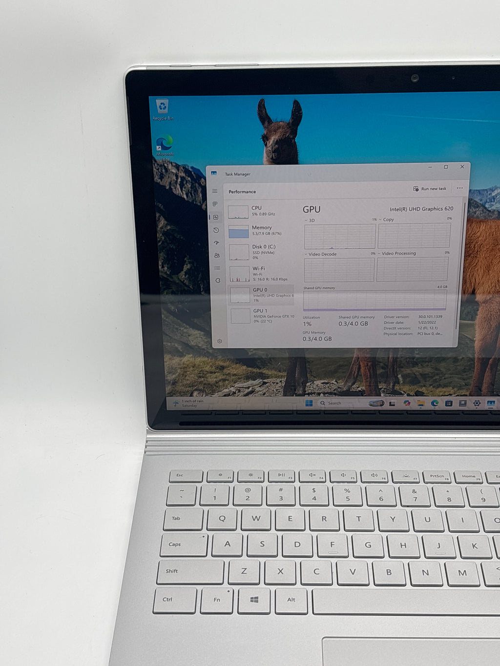 Microsoft Surface Book 2 i7-8650U 8GB RAM 256GB SSD GTX 1050