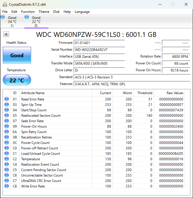 Western Digital WD BLACK P10 Game Drive 6TB USB 3.2 External HDD - Used
