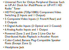 Onkyo TX-NR609 A/V Receiver Black - For Parts (No Sound)