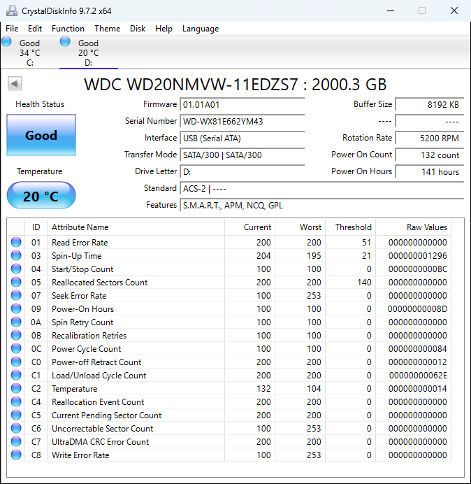 Western Digital My Passport 2TB Portable HDD Blue Micro USB-B - Used