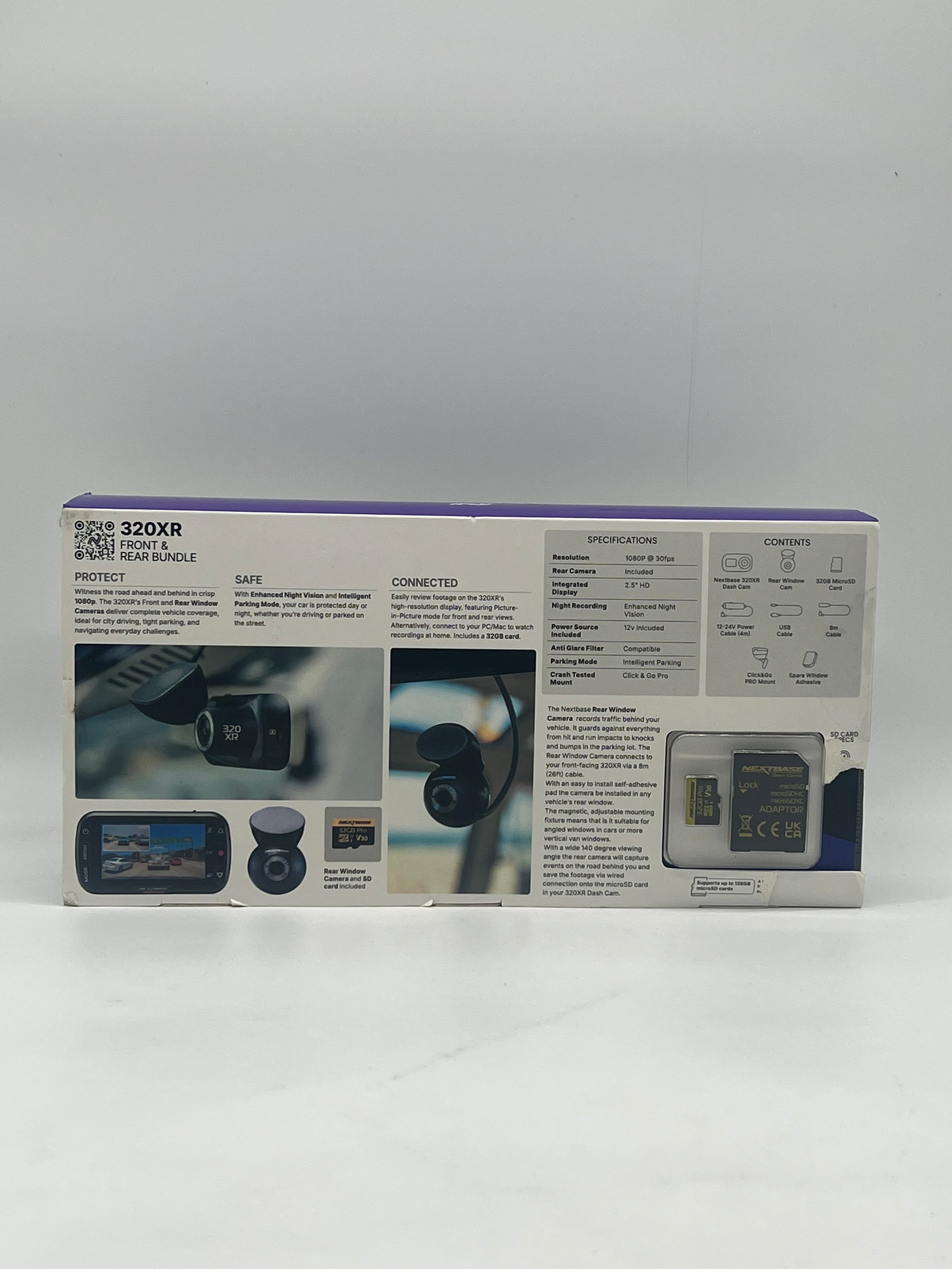 Nextbase 320XR 2.5 Inch Dash And Rear Camera Black Open Box