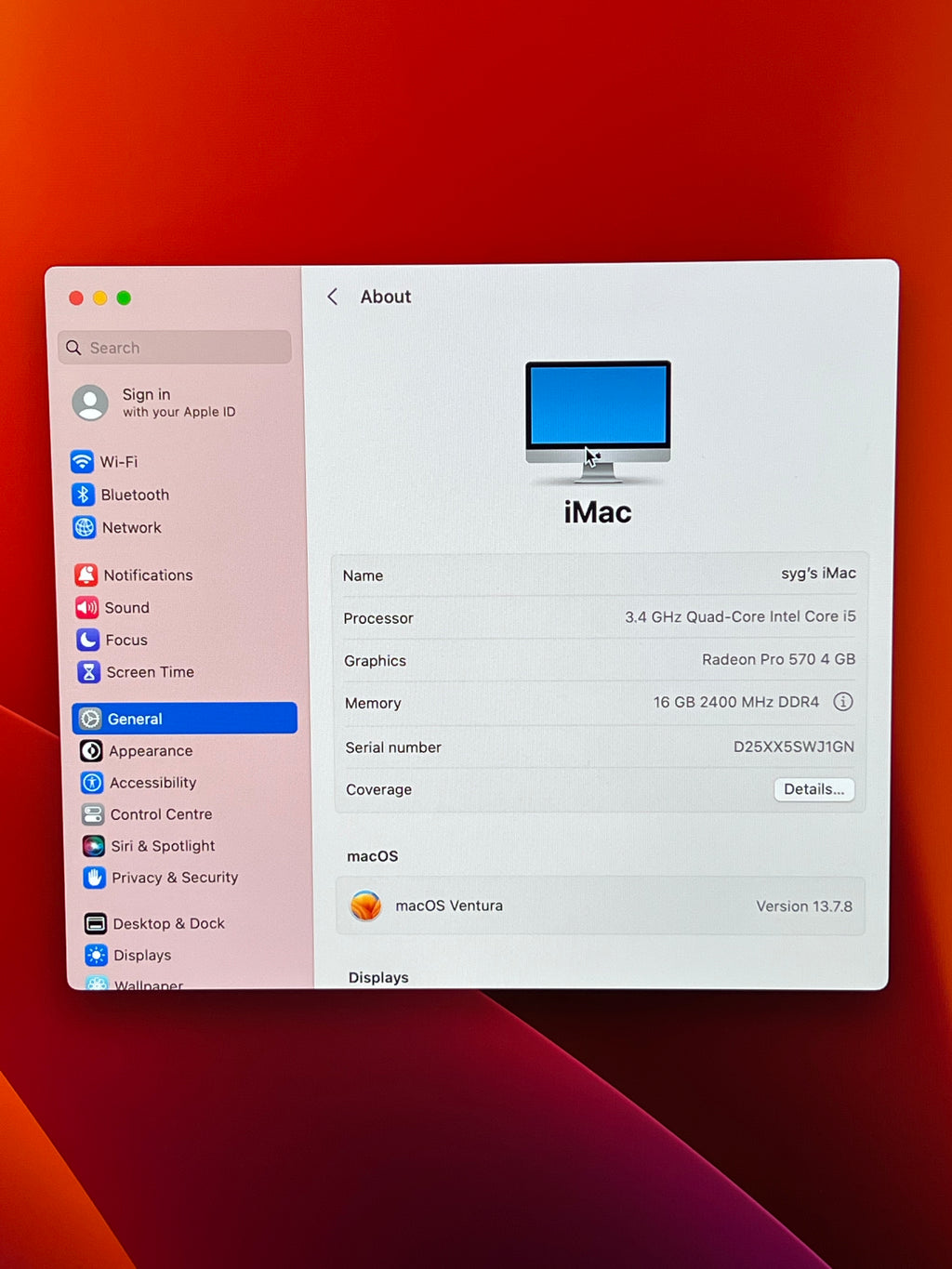 iMac 27" 2017 Intel i5-7500 3.40GHz 16GB RAM 512GB MacOS Ventura