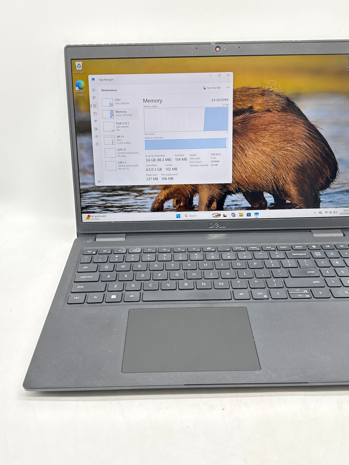 Dell Latitude 3520 14in Core i5 1135G7 4GB RAM 256GB SSD MX350 Black - Used