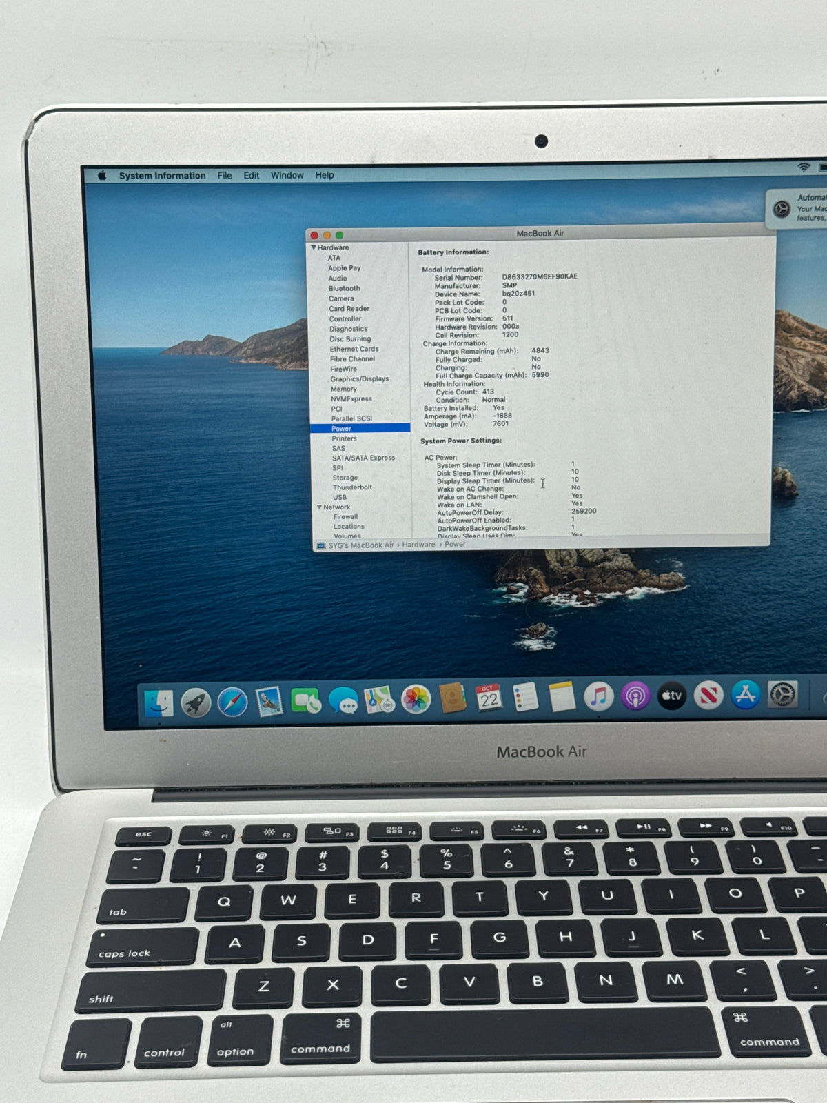 Apple MacBook Air 13in Mid 2013 A1466 Core i5 4GB RAM 128GB Flash - Used