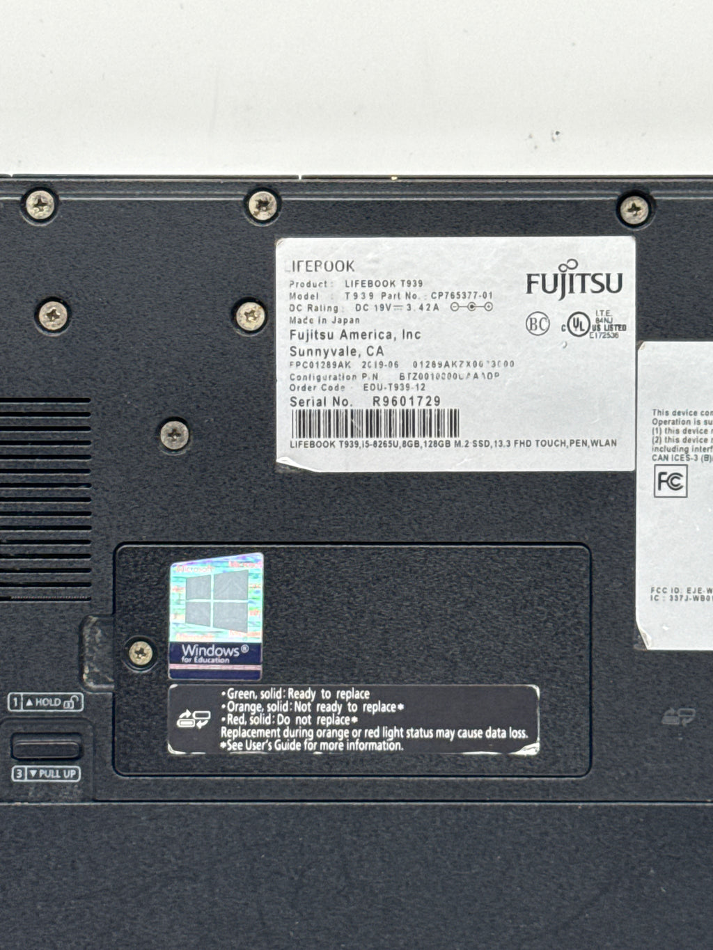 Fujitsu Lifebook T939 13.3in Core i5-8265U 8GB RAM 128GB SSD Read