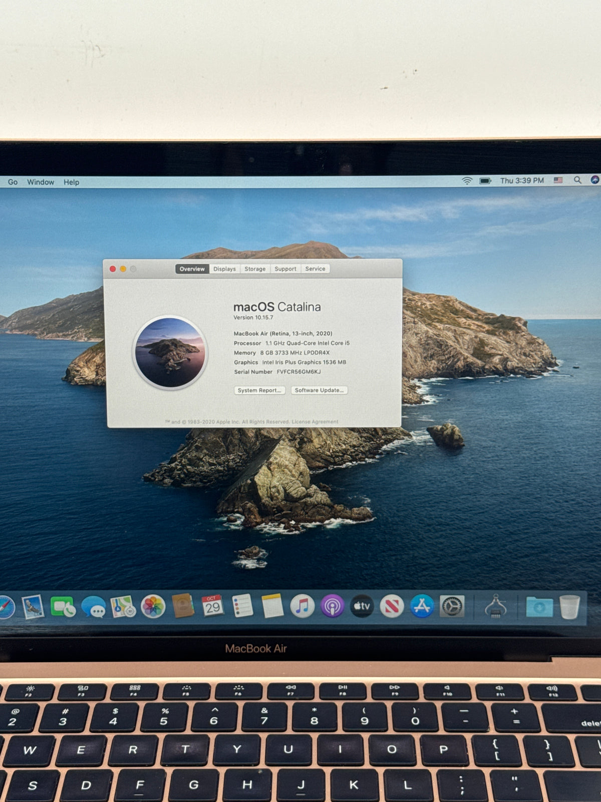 Apple MacBook Air Retina 13in 2020 A2179 i5 8GB RAM 500GB Flash Gold - Used