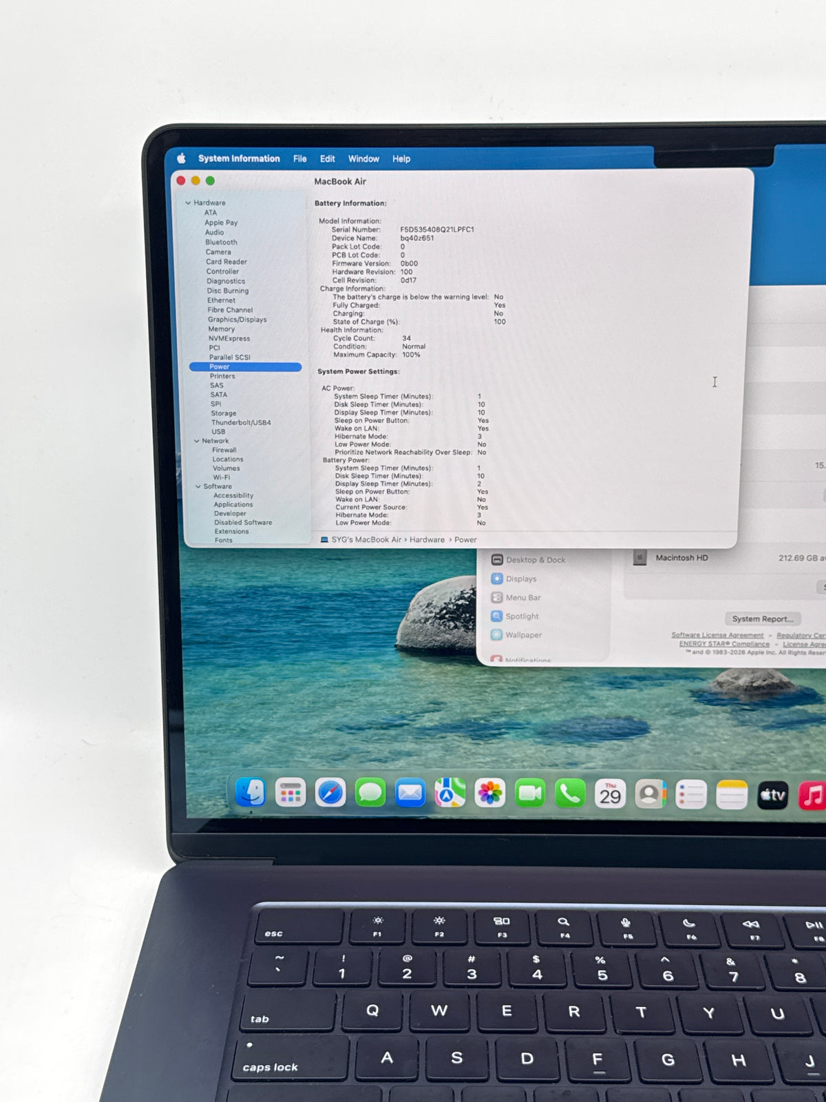 Apple MacBook Air 15in 2025 M4 Chip 16GB RAM 256GB SSD Midnight - Used