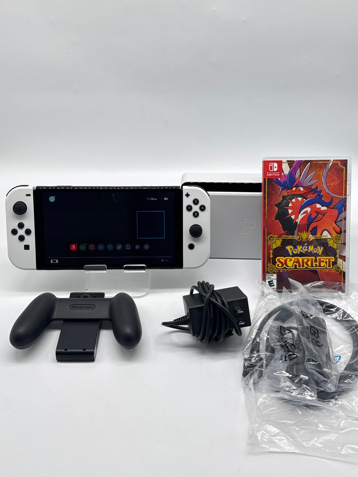 Nintendo Switch OLED HEG-001 64GB Black Bundle With 5 Games - Used