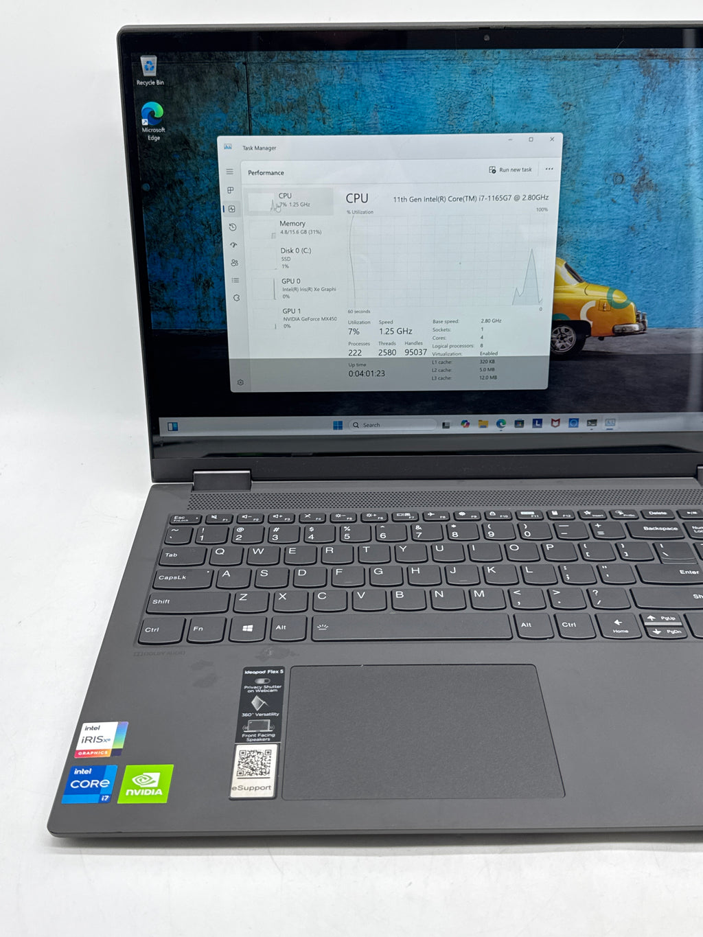 Lenovo IdeaPad Flex 5 15ITL05 Core i7 1165G7 16GB RAM 1TB SSD MX450 Read