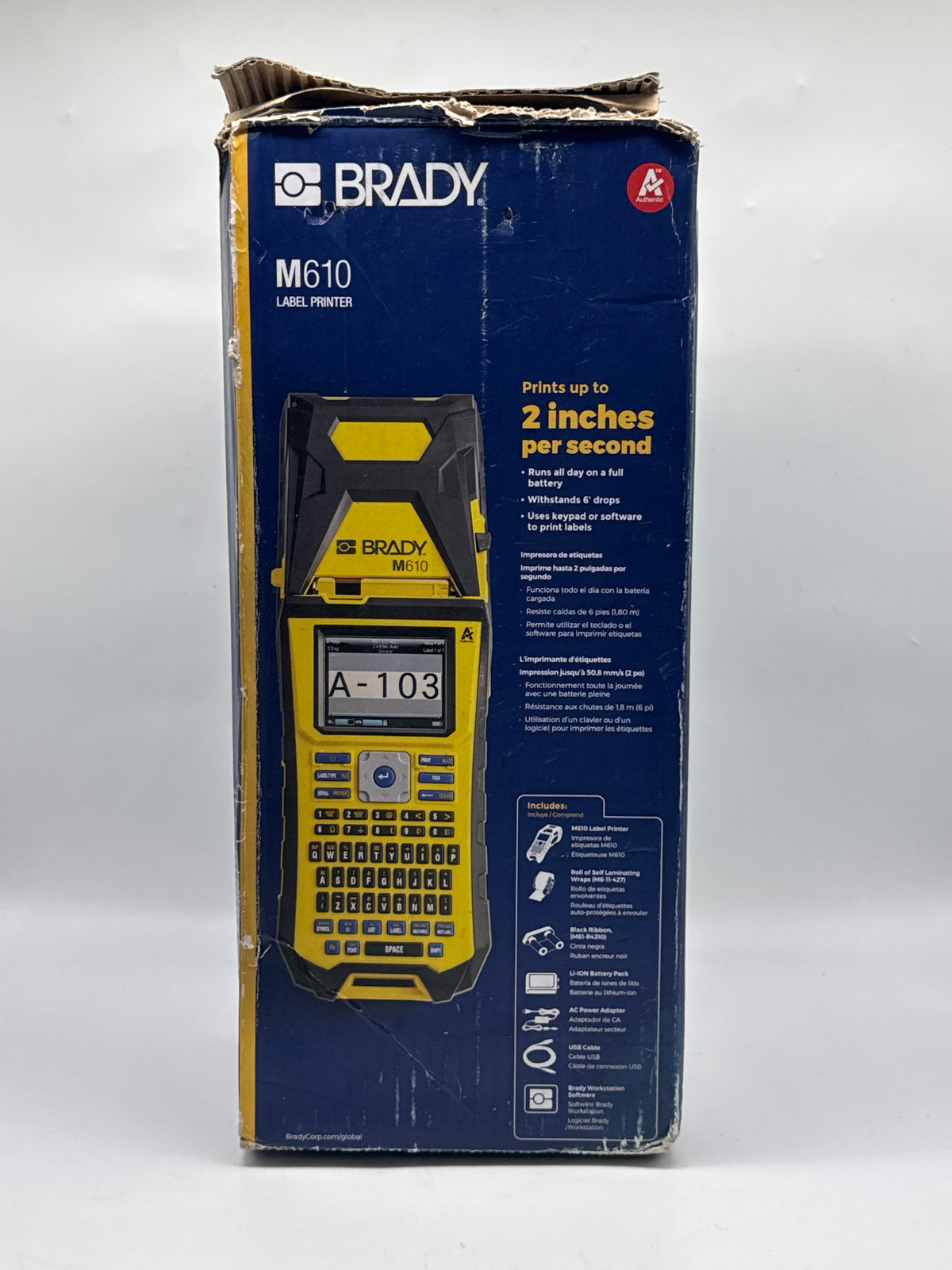 Brady M610 Industrial Handheld Thermal Label Printer USB Bluetooth - Used