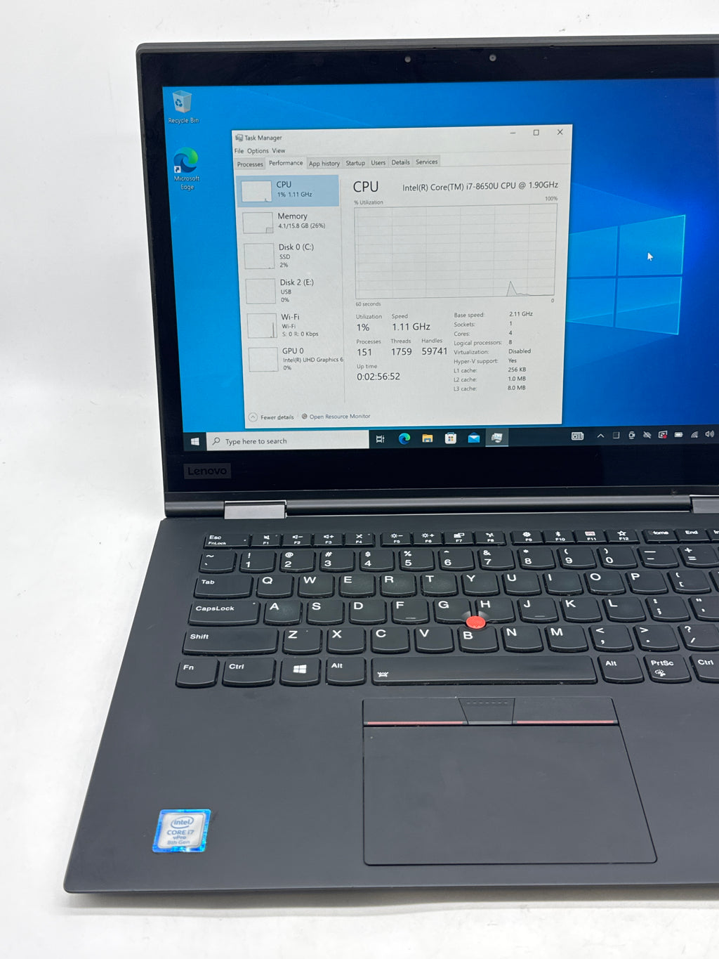 Lenovo ThinkPad X1 Yoga Gen 3 i7-8650U 16GB RAM 512GB SSD 14in Touch - Used