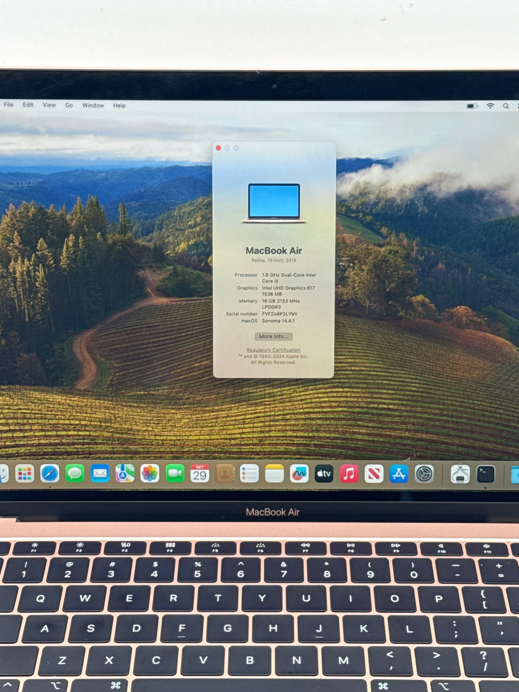 Apple MacBook Air Retina 13in 2019 A1932 i5 16GB RAM 1TB SSD Gold - Used