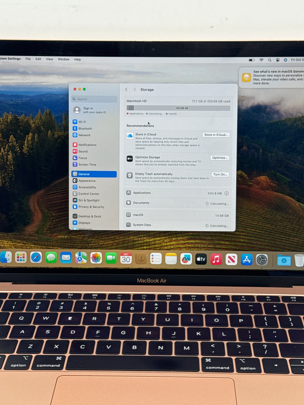 Apple MacBook Air 13 2018 A1932 Core i5 8GB RAM 256GB SSD Gold - Used