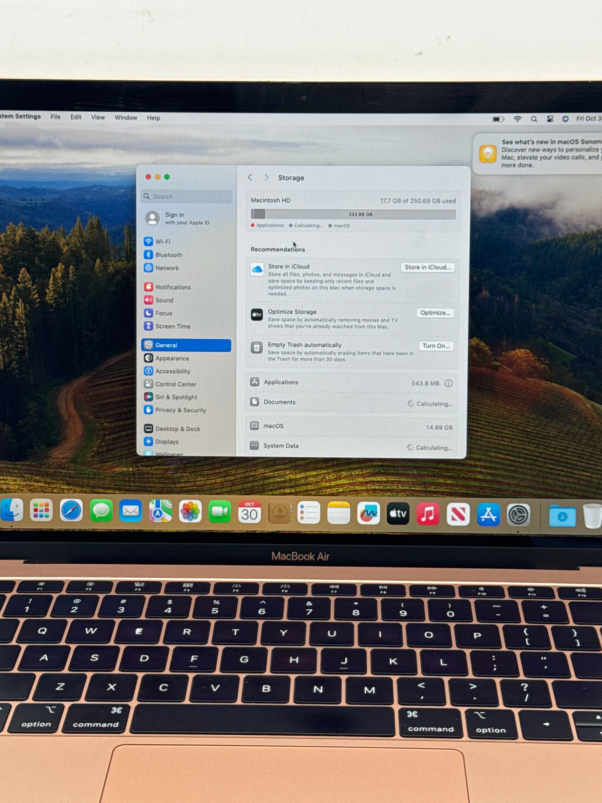 Apple MacBook Air 13 2018 A1932 Core i5 8GB RAM 256GB SSD Gold - Used