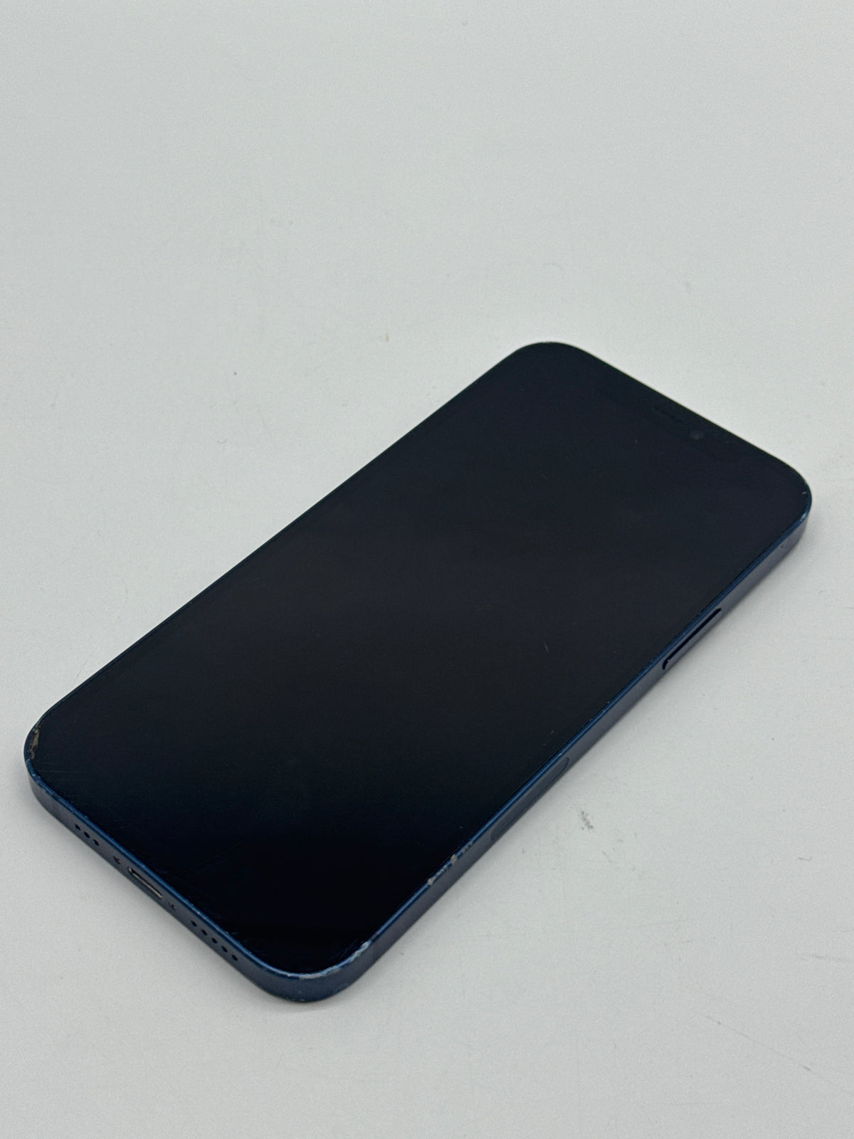 Apple iPhone 12 64GB Blue Cracked Back Glass Screen Crack Read