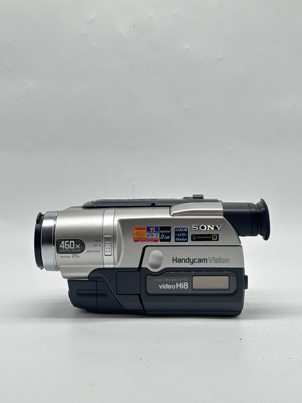 Sony Handycam Vision CCD-TRV108 Hi8 Analog Camcorder 20x Zoom Silver - Used