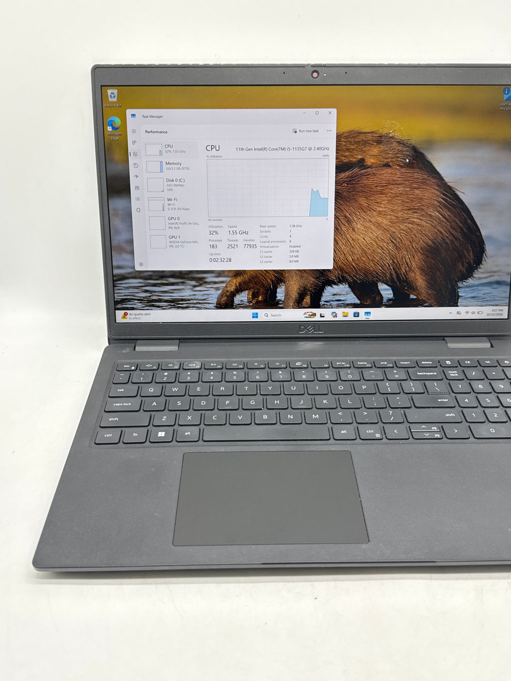 Dell Latitude 3520 14in Core i5 1135G7 4GB RAM 256GB SSD MX350 Black - Used