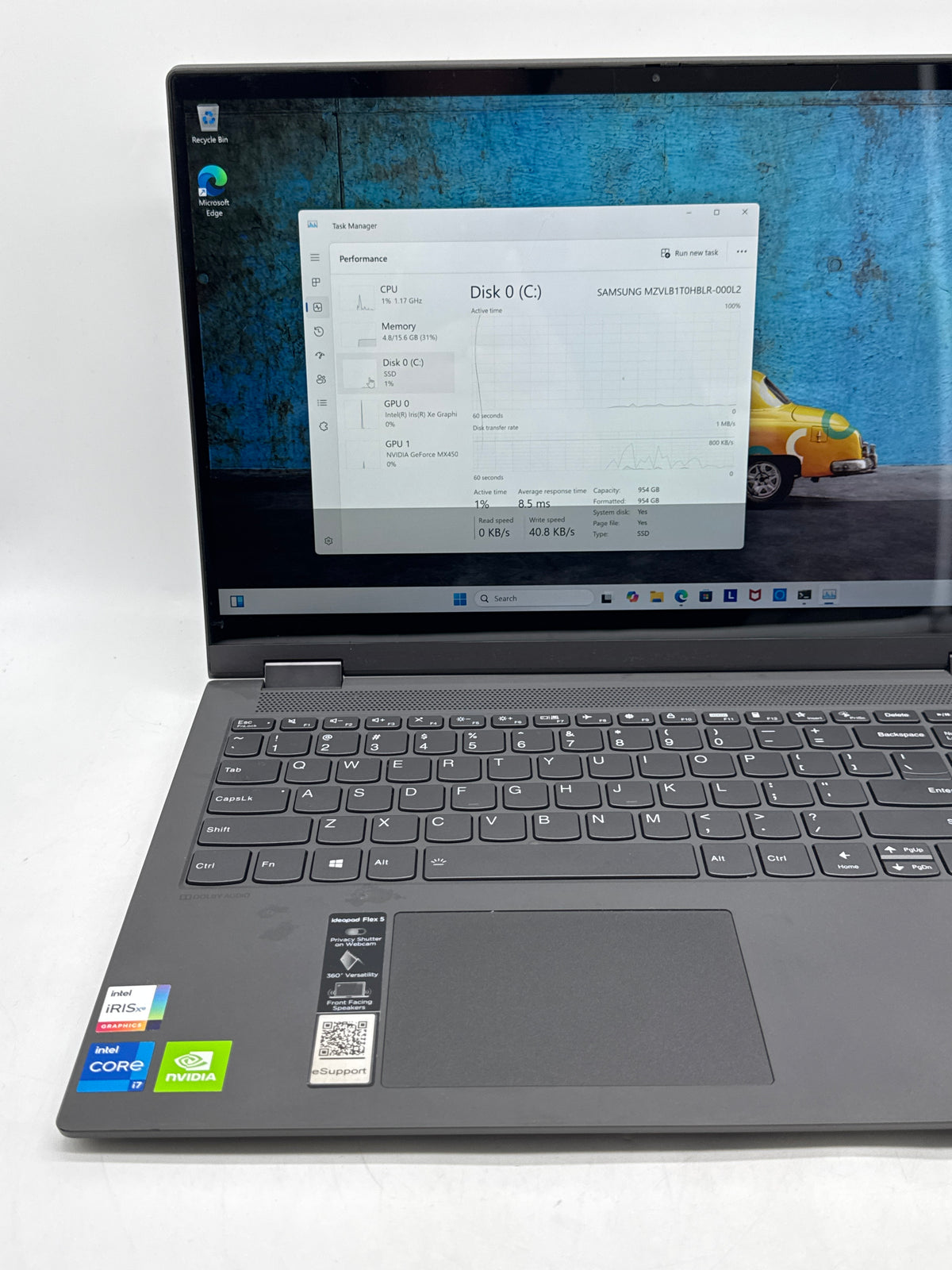 Lenovo IdeaPad Flex 5 15ITL05 Core i7 1165G7 16GB RAM 1TB SSD MX450 Read
